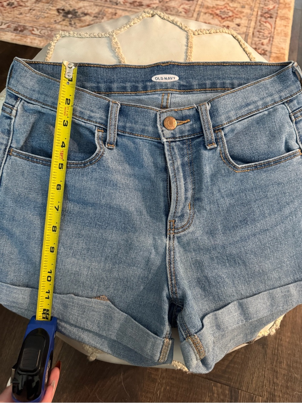 Old Navy Light Blue Rolled Cuff Denim Shorts - Picture 5 of 7
